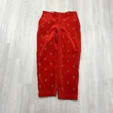 VINTAGE Polo Ralph Lauren Pants Shield Crest Corduroy Pants Size 35 x 30 Red 