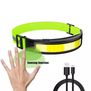NEW Headlamp COB LED Rechargeable Headlight Torch Work Light Bar Head Band USB - Picture 1 of 6