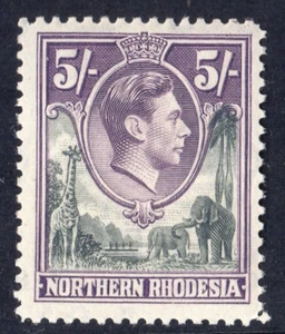 Rhodesia del Norte GVI 1938-52, 5/-. SG;43 LMM - Imagen 1 de 2