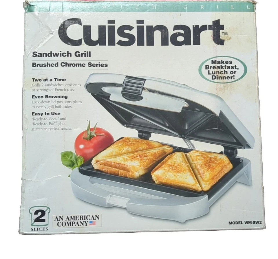Cuisinart WM-SW2 Sandwich Parrilla Cromo Cepillado Serie Cocina Fácil de Usar Comidas Foto 1 de 2