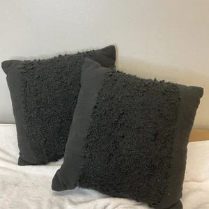 Threshold Set Of Two Black Decor Pillows 18 X 18in  Tufted  - Picture 1 of 7