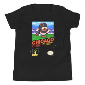 Chicago Bears Football 8-bit Retro Nintendo Jersey Youth Kid Child Boys T-Shirt - Picture 1 of 10
