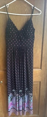 Vestido maxi AMERICAN LIVING feminino preto tamanho 2, colorido - Imagem 1 de 4