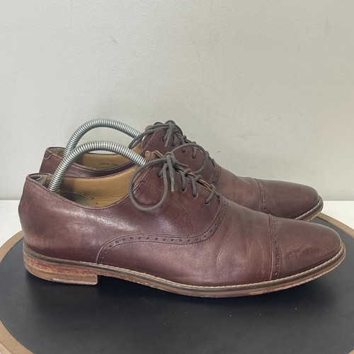 NIKE Scarpe Cole Haan uomo taglia 9 5 pelle marrone punta cappuccio Oxford stringate difetto