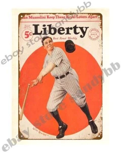 1932 Baseball Liberty Babe Ruth Metall Blechschild Home Interior Dekoration Accessoire - Bild 1 von 4