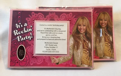 HANNAH MONTANA Party Invitations 20-count "It's a Rockin' Party" NEW ~ Free Ship - Image 1 of 4