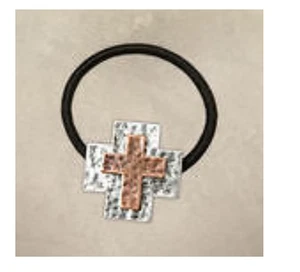 Accesorio para cabello Demdaco con soporte de flequillo cruzado de 2 tonos Big Sky plateado talladores de gran cielo - Imagen 1 de 1