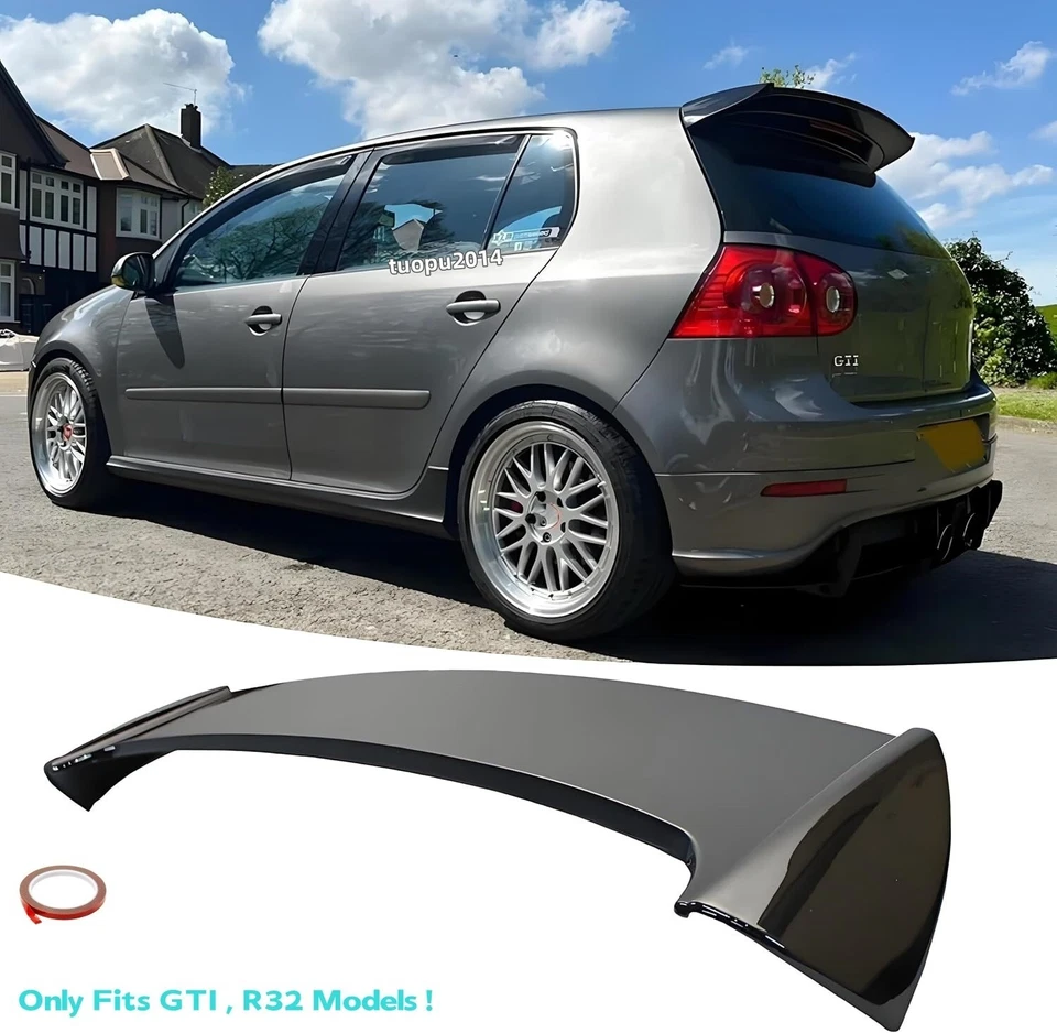 For Volkswagen Golf GTI R32 MK5 Rear Roof Window Spoiler Wing Glossy Black 06-09 Foto 1 de 4