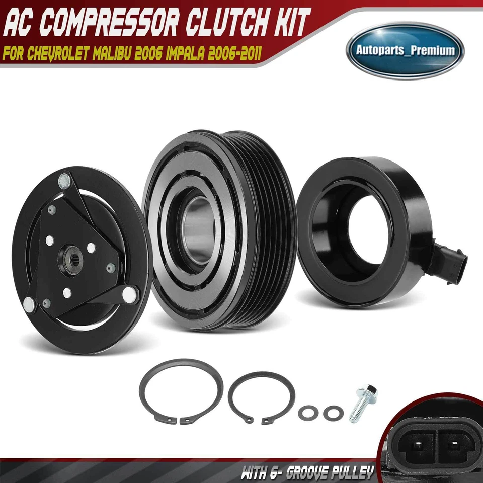 Kit de embrague compresor de aire acondicionado para Chevrolet Malibu 2006 Impala 2006-2011 Pontiac Foto 1 de 4