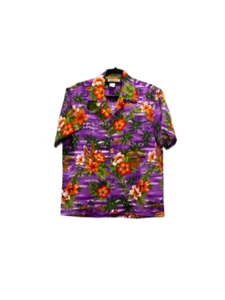KOKO HEAD HAWAII Hawaiian Shirt Unisex Purple Hibiscus NWOT Generous Adult XS - Picture 1 of 5
