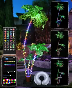 7FT 242 led Smart Lights Show Palm Christmas Tree Home Yard Decor DIY Color - Picture 1 of 8