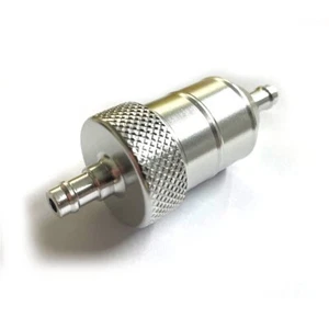 Universal Motorcycle Inline Fuel Filter 8mm 5/16 Inlet & Outlet Aluminium Alloy - Picture 1 of 6