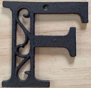 Cast Iron Letter "F" Ornate Scroll Filigree Monogram Alphabet Decor w/ Screws - Picture 1 of 3