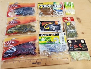Rubber Fishing Bait/Lures Lot 9 Pkgs 1 is opened. - Picture 1 of 13
