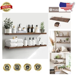 Versatile 36-Inch Floating Wall Shelves with Invisible Brackets - Rustic Charm - Picture 1 of 9