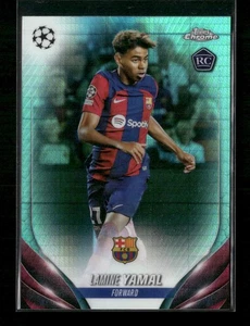 2023-24 TOPPS CROMO UEFA CLUB COMPETITIONS #64 LAMINA YAMAL PRISMA RIFRATTORE - Foto 1 di 2
