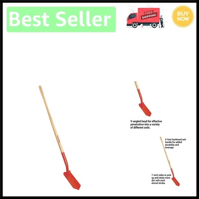 Lightweight 4-Inch Trench Shovel with Durable Wooden Handle for Precision Work - Image 1 of 4