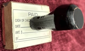 Vtg Paid Stamp Huntington Park Rubber Stamp Co. CA Wood Handle Cash or Check - Picture 1 of 9