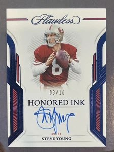 2023 Flawless Steve Young Honored Ink Autograph /10 - Near Mint Or Better (AU) - Picture 1 of 11