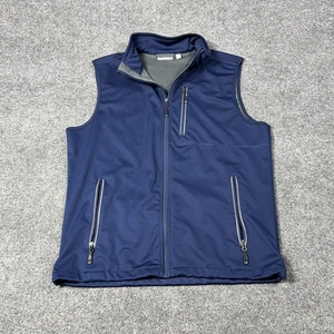33,000ft Vest Mens Large Navy Softshell Zip Pockets Reflective Running Cycling - Picture 1 of 12