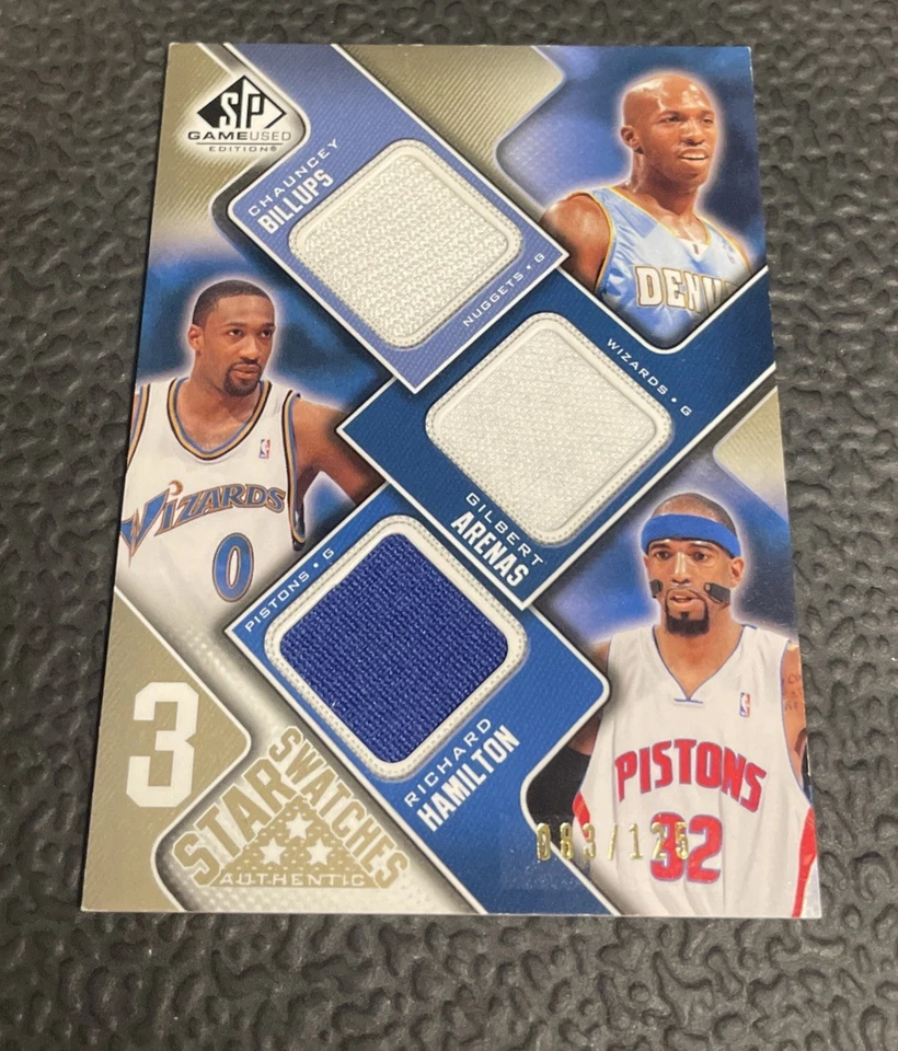 2009-10 SP Game Used 3 Star Swatches- Billups, Arenas, Hamilton- /125 SP - Image 1 of 2