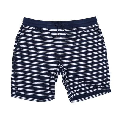 Shorts Michael Kors Feminino de Pano Terry Bolsos Azul Marinho Listras Brancas Extra Grande Novo com etiquetas - Imagem 1 de 2