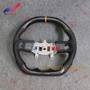 Volante plano de fibra de carbono para Jeep Wrangler JL/JT 18-23 sin calefacción - Imagen 1 de 11