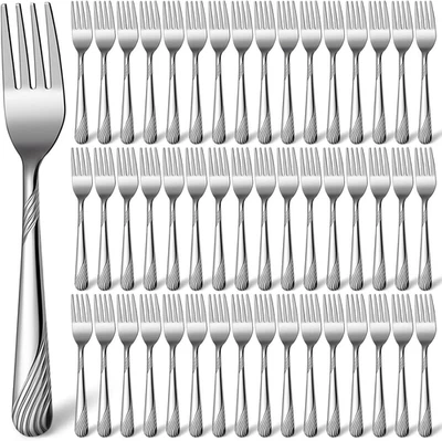 100 Pcs Metal Dinner Forks Bulk Set 6.9 Inches Stainless Steel Forks Silverware - Photo 1/4