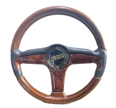 Italvolanti BBS Steering Wheel Wood/Leather Vintage JDM VIP Classic Nardi MOMO  - Image 1 of 4