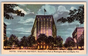 Postal de arte vintage del Hotel Statler, Detroit, Michigan, nueva de nuevo - Imagen 1 de 2