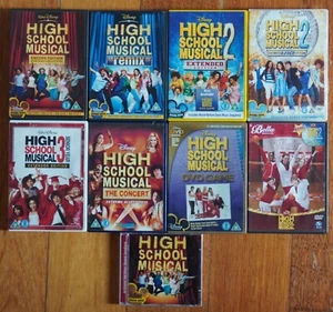 HIGH SCHOOL MUSICAL 9 x dvd & cd MEGA collection WALT DISNEY job lot set - Picture 1 of 1