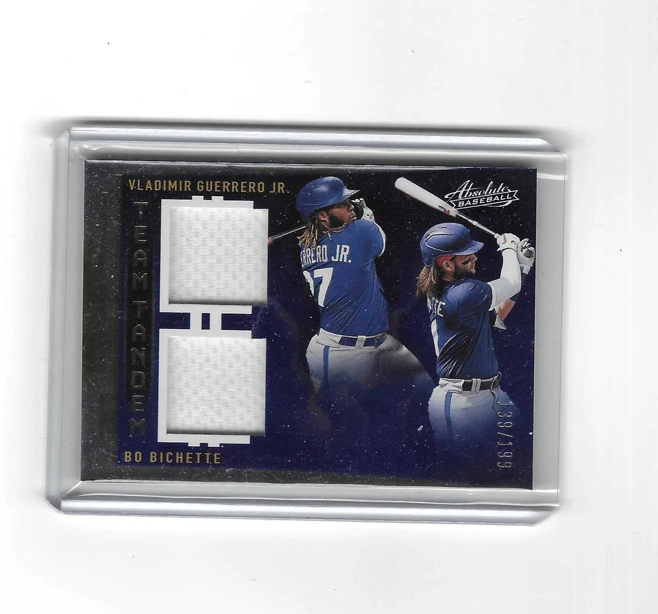 Vladimir Guerrero Bo Bichette Dual Jersey 2022 Panini Absolute #/199 Blue Jay JR - Image 1 of 1