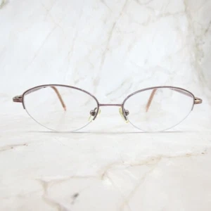 Technolite Flex Eyeglasses Frame TLF704 Women Rose Gold Half Rim Oval 50-16-135 - Picture 1 of 7