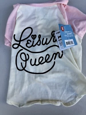 Vibrant Life, Dog and Cat Clothes, Leisure Queen Spring Pet T-Shirt Pink/white - Image 1 of 2