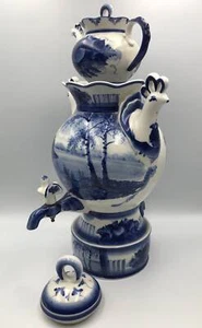 Unique Porcelain Gzhel Samovar Hand Painted Limited Collection Exclusive - Picture 1 of 10