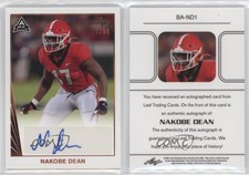 2021 Leaf Memories 1990 Base Auto Bronze Spectrum /99 Nakobe Dean #BA-ND1 Auto