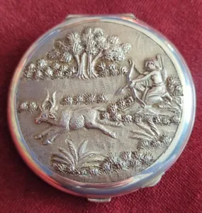 Sterling Silver Powder Compact with Mirror - Picture 1 of 22