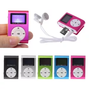 USB Digital Support 32GB Micro SD Music Media Metal Clip LCD Screen MP3 Player - Picture 1 of 18