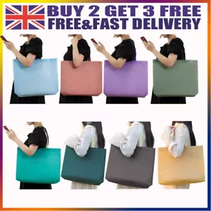 Shopping Bags Grocery Reusable Tote Bag Handle Waterproof Foldable 3 Size S M L - Picture 1 of 22