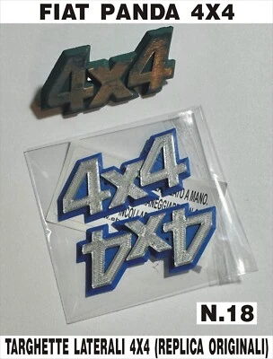 RICAMBIPANDA FIAT PANDA 4x4 OLD 1984/2003 TARGHETTE LAT. 4X4 N.18 STAMPA 3D MISURE ORIGINALI