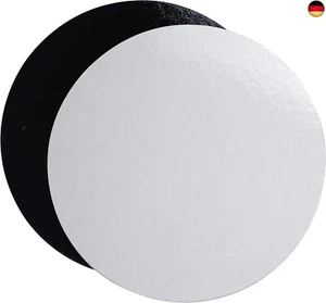 Kuchenplatten aus Karton, rund, Farben und Größen zur Auswahl, Schwarz/Weiß, 20 - Bild 1 von 7
