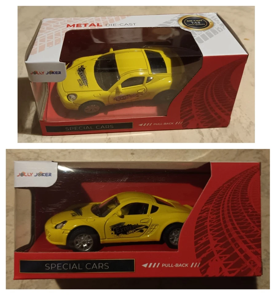 Jolly Joker metal die-cast Porsche gialla premium model 1:43 pull-back - Immagine 1 di 1