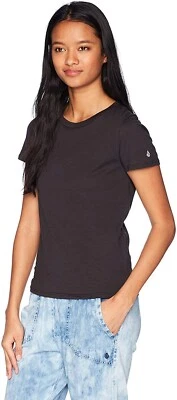 Volcom 173441 Womens Short Sleeve Crew Neck T-Shirt Solid Black Size X-Small - Image 1 of 2