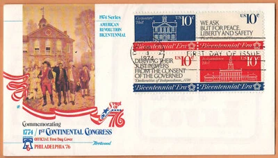 US 1974 Very Fine FDC Philadelphia American Revolution Bicentennial 1st Congress - Image 1 of 2