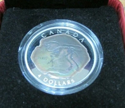 2007 Canada Parasaurolophus Silver $4 - Royal Canadian Mint - Image 1 of 4