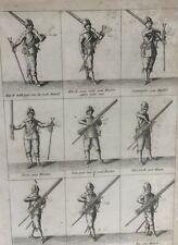 Antique Military Engraving 1801 Exercise Musketeers Muskett N C Goodnight