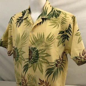 Jade Fashions Men's Hawaiian Aloha Shirt XL Yellow Floral Pocket Polyester Blend - Picture 1 of 7