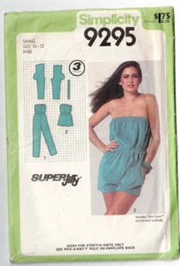 Super Jiffy Strampler Muster Simplicity 9295 Größe Small 10 -12 1970er Vintage UNC - Bild 1 von 2