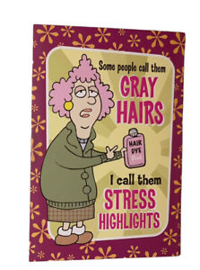 Birthday Card Aunty Acid -  Gray Hairs   Stress Humorous  Greeting Card Envelope