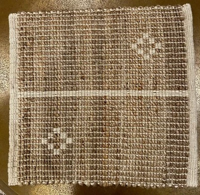 NWT Pottery Barn Nayomi Natural Fiber Rug, 50*50 cm, 65% Jute 35% Cotton - Image 1 of 4